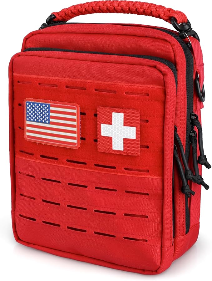 WYNEX Tactical Molle Admin Pouch Utility EDC Pouch Organizer Modular Tool Pouch of Double Layer Design Medical EMT Attachment Bag Large Capacity with Elastic Webbing Insert Panel