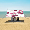 ALAZA Cherry Pink Bow Pattern Beach Tent Sun Shelter Portable Canopy Sunshade for Outdoor Camping Picnics Backyard Fun 10x9 ft