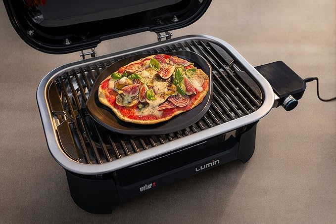 Weber Lumin Portable Outdoor Electric Barbecue Grill for Small Spaces and Travel Seafoam Green