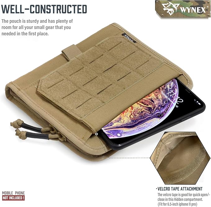 WYNEX Tactical Folding Admin Pouch Molle Tool Bag Utility Organizer EDC Medical Bag Pouches Tactical Chest Rig Bag of Laser Cut Design Molle Chest Bag Chest Pack for Men
