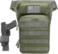 ATBP Motorcycle Tactical Drop Leg Thigh Bag with Holster Handgun Firearm Pistol Bag for Men Hunting Shooting Range Additional 3 Magazine Storage Slots