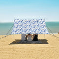 ALAZA Anemone Flowers Floral Beach Tent Sun Shelter UPF50+ Protection Beach Shade Canopy w/ 4 Sandbags for Outdoor Camping Fishing Backyard Fun Picnic 10x9 ft