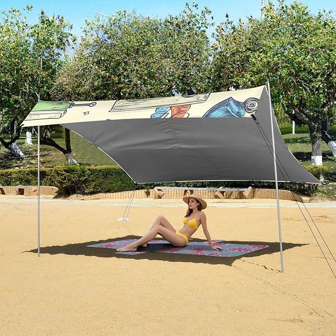 ALAZA Truck Car Helicopter Star Beach Tent Sun Shelter Portable Canopy Sunshade for Outdoor Camping Picnics Backyard Fun 10x9 ft