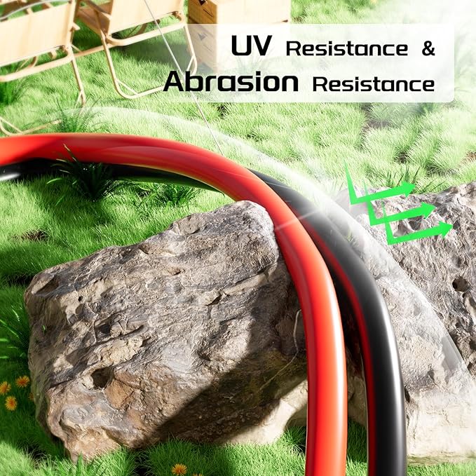 Solar Panel Wire 30Ft Black and 30Ft Red Kit Bateria Power Solar Extension Cable 10AWG (6mm²) Tinned Copper Wire for Outdoor Automotive RV Boat Marine (Black+Red)