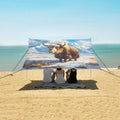 ALAZA Yak Snow Mountain Beach Tent Sun Shelter UPF50+ Protection Beach Shade Canopy w/ 4 Sandbags for Outdoor Camping Fishing Backyard Fun Picnic 10x9 ft