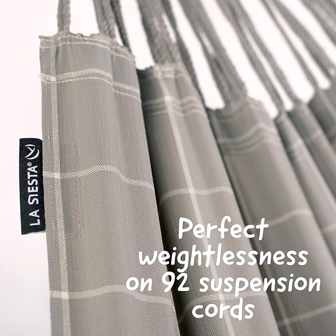 LA SIESTA Brisa Classic Hammock Handmade Weather-Resistant Tear-Resistant Hammock for Indoor &amp Outdoor Relaxation Size-King - Almond