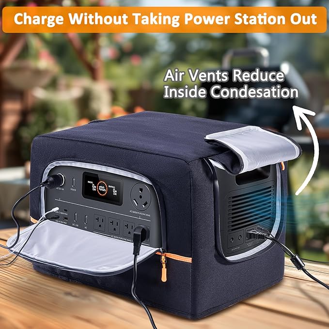 Dust Cover Compatible with Jackery HomePower 3000 Portable Power Station – Water-Resistant Protective Cover with Pockets &amp Vent Design for Jackery HomePower 3000 (3600W/7200W Surge)r