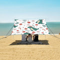 ALAZA Dinosaur Christmas Pattern Beach Tent Sun Shelter Portable Canopy Sunshade for Outdoor Camping Picnics Backyard Fun 10x9 ft