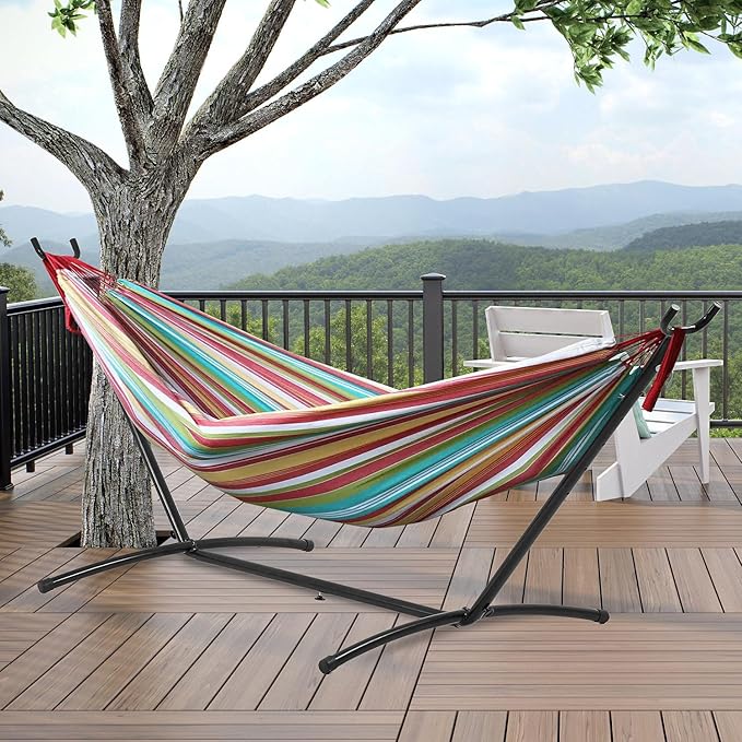 NChanmar Hammock Stand Portable 450lbs Capacity Heavy Duty Steel Frame Hammock Frame with Portable Carrying Case（Stand Only Weather Resistant 2-People 114in X 48in X 45in