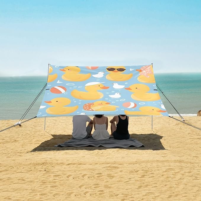 ALAZA Cool Duck Swimming Beach Tent Sun Shelter Portable Canopy Sunshade for Outdoor Camping Picnics Backyard Fun 10x9 ft