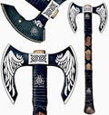 OLDZ CRAFTZ-Handmade Two handed large Berserker Axe Large Norse AxeScandinavian Style Viking Double Sided Axe Dane Axe double headed ax Functional Viking Battle Birthday Gift
