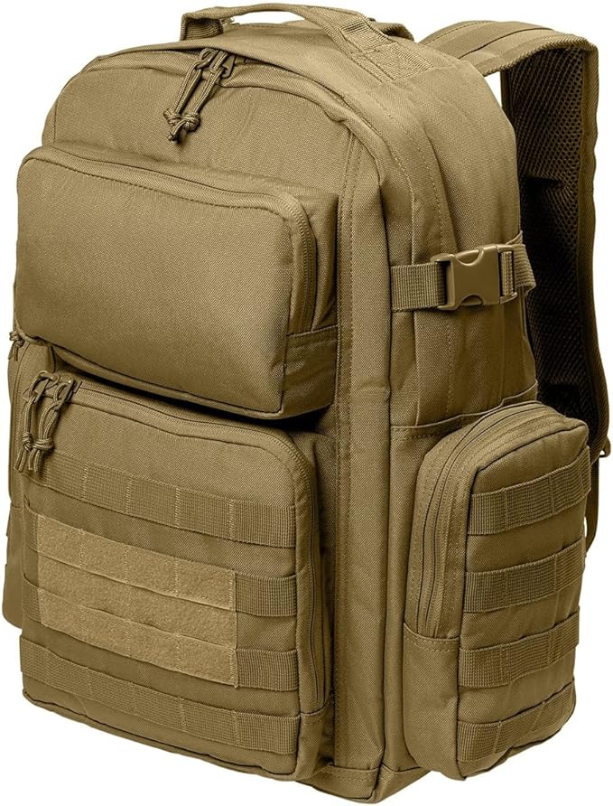 Personalized Tactical Backpack Range Bag Loop Panel for Badges and Patches Military Bag Monogrammed Name Coyote Brown