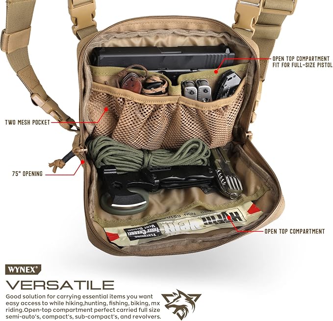 WYNEX Tactical Molle Chest Rig - EDC Chest Pack Recon Kit Bag Utility Pouch Medical Pouch