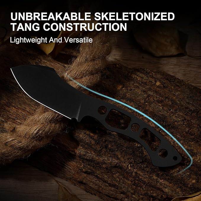 Kizer Rook Fixed Blade Knife 3.11 Nessmuk-style D2 Blade Hunting Knives with Olive Green G10 Handle Bushcraft Knife with Sheath &amp TekLok for Camping Hunting Survival 1090M1