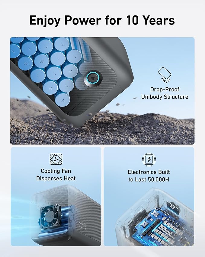 Anker SOLIX BP1000 Expansion Battery (1056Wh) LiFePO4 Batteries with 10-Year Lifespan 1056Wh Extra Battery SOLIX C1000