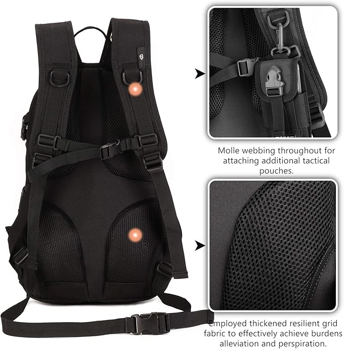 Protector Plus Tactical Motorcycle Backpack Small Military Cycling Pack Bug Out Bag (Patch Included)
