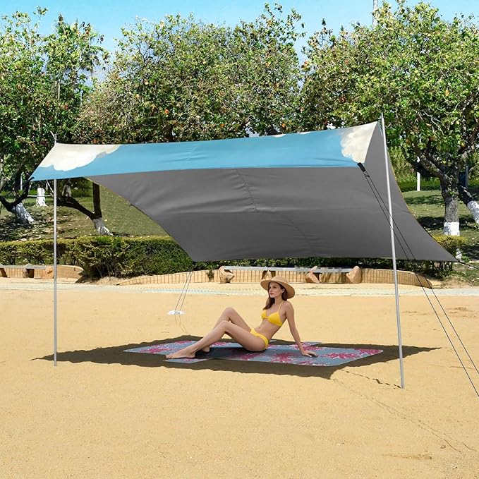 ALAZA Milk Cow Beach Tent Sun Shelter Portable Canopy Sunshade for Outdoor Camping Picnics Backyard Fun 10x9 ft