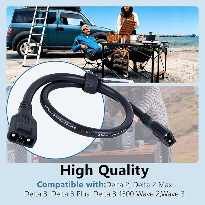 XT150 Extra Battery Connection Cable | Compatible with EcoFlow Delta 2/2 Max/Max/3/3 Plus/3 1500 &amp Wave 2/3 | (Not for Delta Pro 3/Pro/Ultra/3 Max) | 39.37in/1m