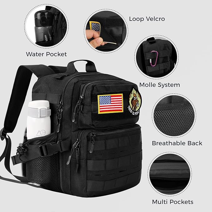 9L Tactical Mini Backpack + Magnetic Bottle Pouch Bundle — EDC Compact Set