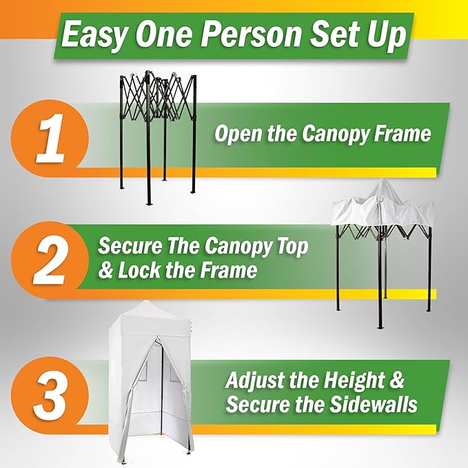 Pop Up Changing Tent - 46.5” Steel Frame Canopy Sun Shelter Pool Cabana Portable Changing Room or Privacy Tent for Camping Toilet or Portable Shower - Camping Essentials by Wakeman Outdoors