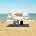 ALAZA Highland Cow Bathroom Beach Tent Sun Shelter Portable Canopy Sunshade for Outdoor Camping Picnics Backyard Fun 10x9 ft