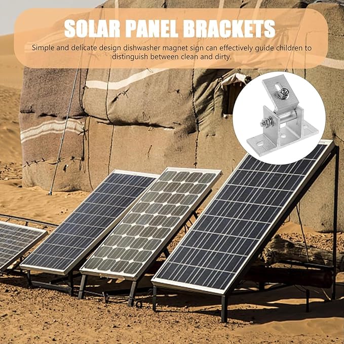 4 Set Solar Panel Mounting Bracket FootAluminum Alloy Solar PV Front Support Solar Panel Bracket Support Feet Suitable for Gird Roof Installation