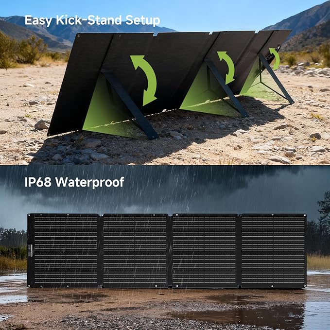ALLPOWERS 200 Watt Portable Solar Panel SE200 25% High Efficiency Foldable Solar Charger IP68 Waterproof for Solar Generators Camping RV Off Grid