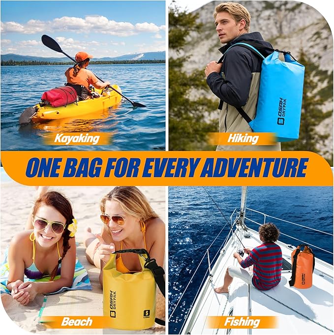 Waterproof Dry Bag 5L/10L/20L/30L/40L Roll Top Lightweight Storage Backpack with Phone Case for Women &amp Men Floating Waterproof Sack for Travel Swimming Kayaking Paddle Board Camping &amp B