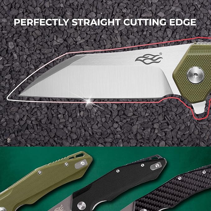 Firebird GANZO FH31 Folding Pocket Knife D2 Steel Wharncliffe Blade Ergonomic G10 Handle with Clip Hunting Fishing Flipper Camping Outdoor EDC Knife