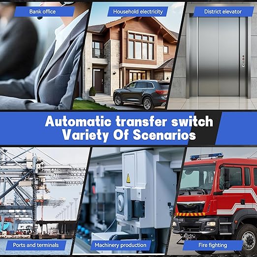 63A 110V Automatic Transfer Switch 2P Dual Power Select Interruptor Electrical Changeover Switch with LED Display Mini ATS Din Rail Mount 50/60Hz CE Certified for Backup Power
