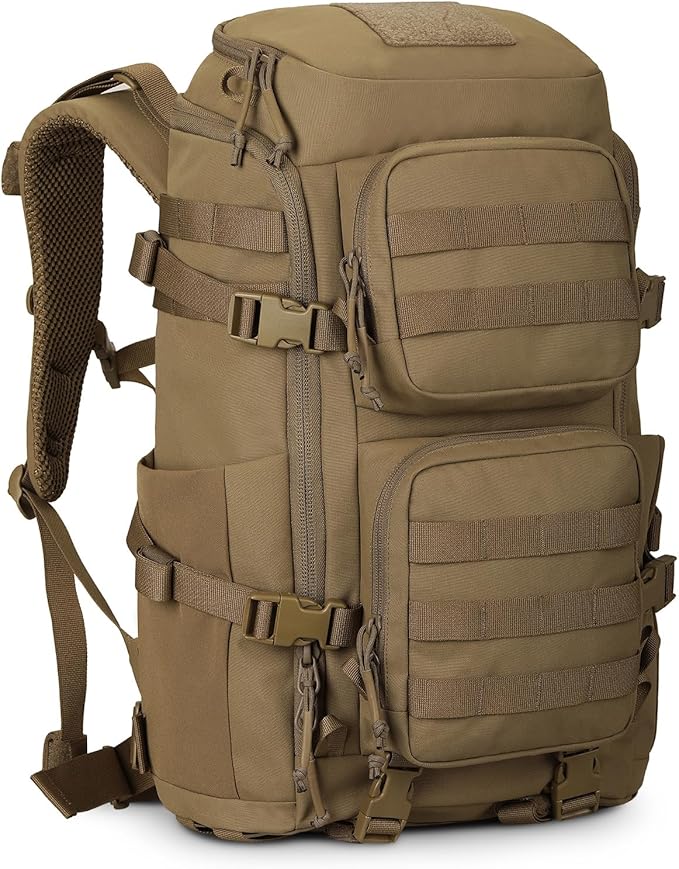 45L Tactical Backpack Military Molle Backpack with 17 Laptop Compartment Survival Large Hiking Travel Rucksack for Outdoors