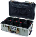 Pelican Air 1535 Carry-On Sage Green - Medium Size Waterproof Case with TrekPak Kit &amp Combo Lid Organizer - Dark Desert Dirt Handles &amp Latches
