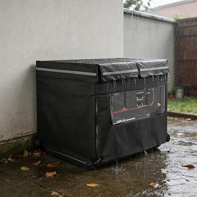 32L x 24W x 24H Generator Tent Cover While Running Heavy Duty Outdoor Generator Covers Shed for Most Generators Up to 15000 Watt OutsideAll-Weather ProtectionBlack