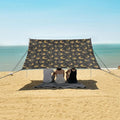 ALAZA Sun Stars Crescent Moon Beach Tent Sun Shelter UPF50+ Protection Beach Shade Canopy w/ 4 Sandbags for Outdoor Camping Fishing Backyard Fun Picnic 10x9 ft