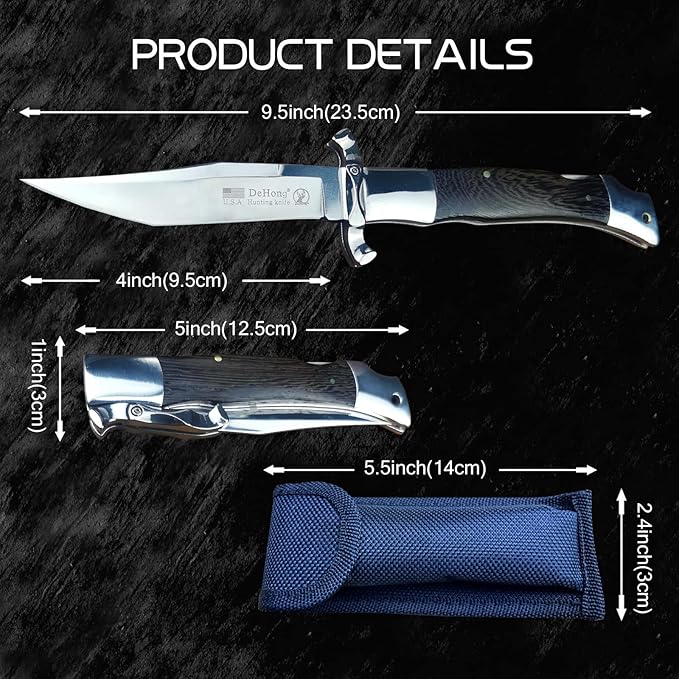 WPKOPYA （ DeHong hunting folding knife folding pocket knife wilderness camping survival and indoor EDC tool knives