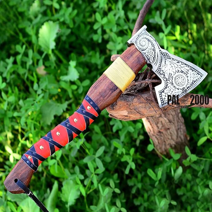 Splitting Axe Camping Chopping Hatchet Viking Tomahawk Battle Hunting Outdoor Solid Wood Handle 5002
