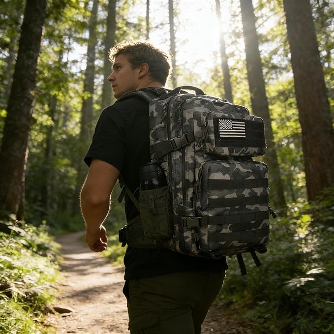 Zavothy 45L Military Tactical Backpack Army 3-Day Assault Pack Bug Out Bag for Hiking Camping | Army Bag Large Rucksack with Molle System