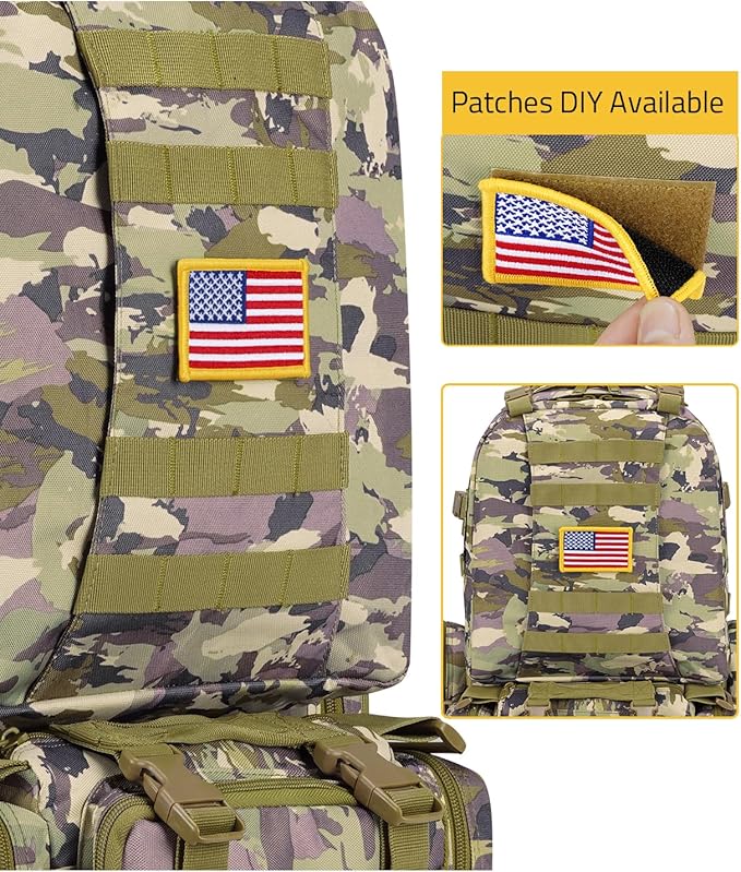 CVLIFE Tactical Backpack Military Army Rucksack 60L Large Assault Pack Detachable Molle Bag Auriclash