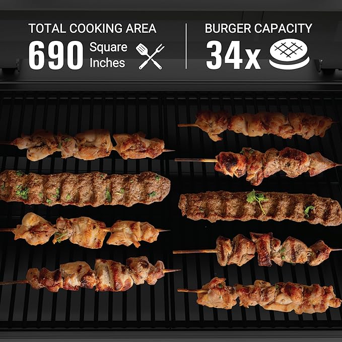 Coleman Cookout 700 Pellet Grill with 690-Sq. In. Total Cooking Surface 2-Wheel Cart and Shelf Storage in Black Durable Pellet Smoker Grill for Grilling Roasting Baking Roasting and Smoking