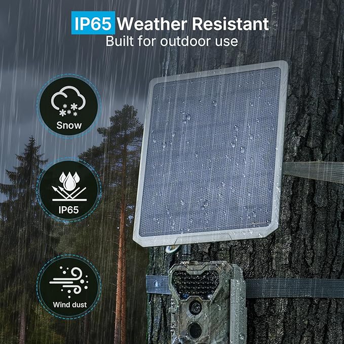 Meidase SP1000 Solar Panel for P300 Pro S950P S965 Pro Trail Camera 10W High‑Efficiency Weatherproof Solar Charger Reliable Continuous Power for Extended Field Deployment