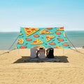 ALAZA Pizza Slice Cherry Tomatoes Beach Tent Sun Shelter Portable Canopy Sunshade for Outdoor Camping Picnics Backyard Fun 10x9 ft