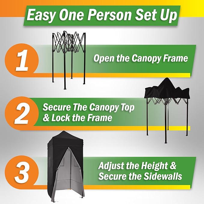 Pop Up Changing Tent - 46.5” Steel Frame Canopy Sun Shelter Pool Cabana Portable Changing Room or Privacy Tent for Camping Toilet or Portable Shower - Camping Essentials by Wakeman Outdoors