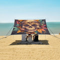 ALAZA Pirate Skull with Leaves Beach Tent Sun Shelter Portable Canopy Sunshade for Outdoor Camping Picnics Backyard Fun 10x9 ft