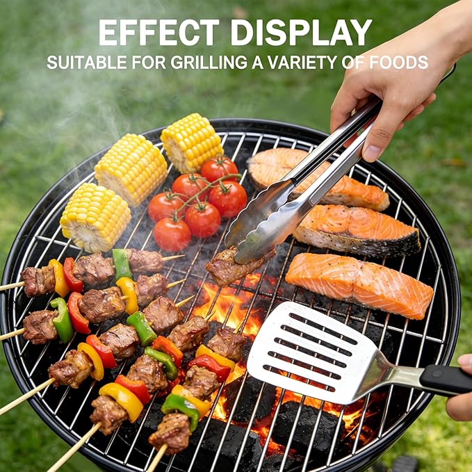 16.5-Inch Vertical Charcoal Smoker Heavy Duty Round Multi-Layer BBQ Grill with Thermometer for Smoking Meats (Black)