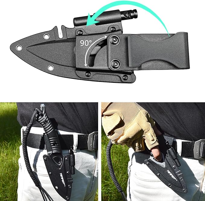 TONIFE Explorer Fixed Blade Knife with Sheath 8Cr14moV Multifunctional Survival Knife Blade with Fiberglass Reinforced Nylon Handle for Outdoor EDC Knife