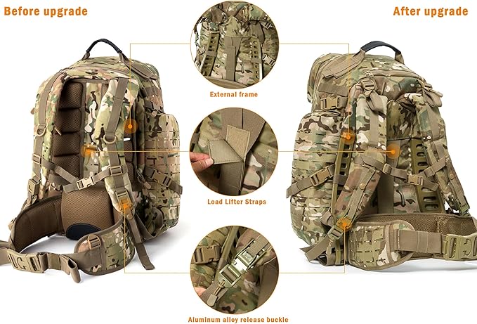 MT Military 3Day Rucksack with External Frame MOLLE Army Medium Ruck Assault Backpack