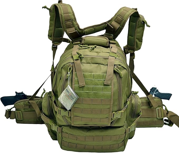 Tactical Assault Pack - Combat Rucksack - 17 Military MOLLE Backpack 27L - Olive Drab