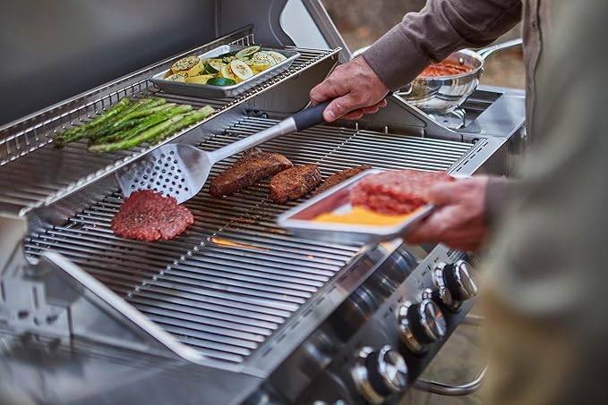 Monument Grills 77352 6-Burner Stainless Steel Cabinet Style Propane Gas Grill with Smoke Box(2 Items)