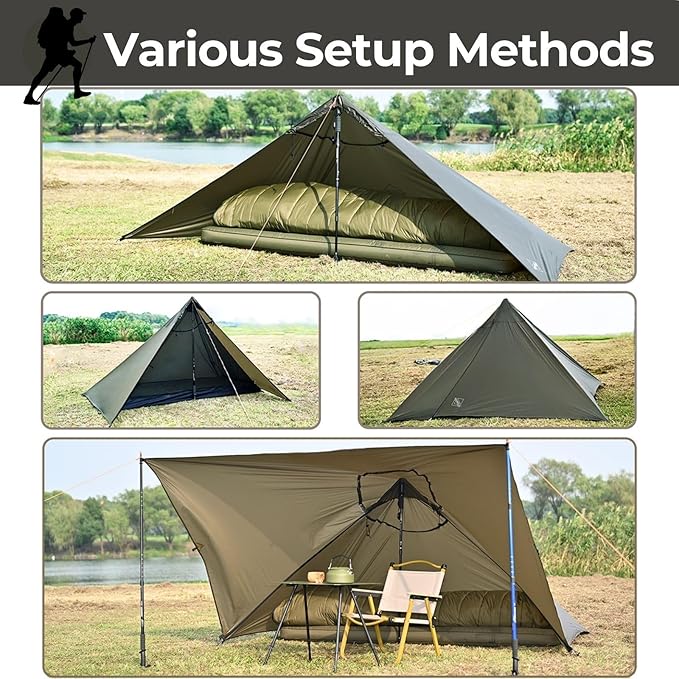 Onewind Ultralight Shelter and Footprint Lightweight Poncho Shelter with 4000mm WaterproofTent Footprint