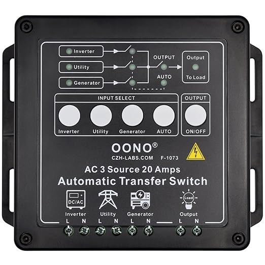 Manual and Automatic Transfer Switch 3 Input 1 Output AC230V 20Amp ATS Auto Transfer Switch. OONO F-1073 (AC230V)